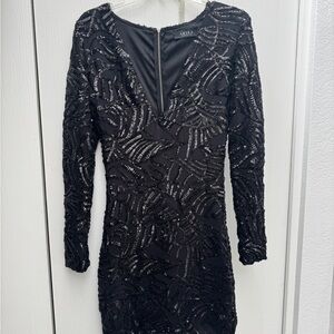AKIRA Black Long Sleeve Sequin Dress